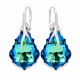 Sudraba auskari „Baroka VI (Bermuda Blue)“ ar Swarovski® kristāliem
