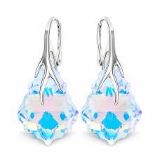 Sidabriniai auskarai „Baroque VI“ (Aurora Borealis) iš 925 prabos sidabro su Swarovski kristalais