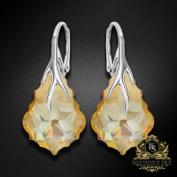 Sudraba auskari "Baroka VI (Golden Shadow)" ar Swarovski™ kristāliem
