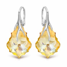 Sudraba auskari „Baroka VI (Golden Shadow)“ ar Swarovski™ kristāliem