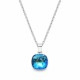 Sudraba kulons „Glare (Bermuda Blue)“ ar Swarovski® kristāliem