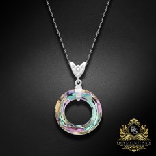 Sudraba kulons "Cosmic Ring (Vitrail Light)" ar Swarovski™ kristāliem