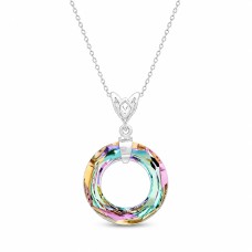 Серебряный кулон «Космическое Кольцо (Vitrail Light)» с кристаллами Сваровски™
