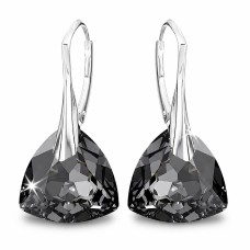 Sudraba auskari „Vakara Mirdzums (Silver Night)“ ar Swarovski® kristāliem