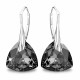 Sudraba auskari „Vakara Mirdzums (Silver Night)“ ar Swarovski® kristāliem