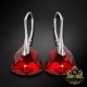 Sudraba auskari "Vakara Mirdzums (Light Siam Comet Argent Light)" ar Swarovski™ kristāliem