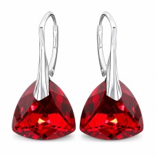 Sudraba auskari „Vakara Mirdzums (Light Siam Comet Argent Light)“ ar Swarovski™ kristāliem