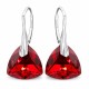 Sudraba auskari „Vakara Mirdzums (Light Siam Comet Argent Light)“ ar Swarovski™ kristāliem