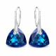 Sudraba auskari „Vakara Mirdzums (Bermuda Blue)“ ar Swarovski® kristāliem