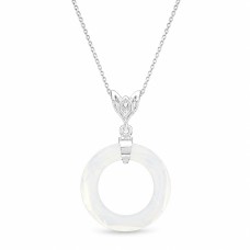 Серебряный кулон «Космическое Кольцо (White Opal)» с кристаллами Сваровски™