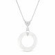 Sudraba kulons „Cosmic Ring (White Opal)“ ar Swarovski® kristāliem