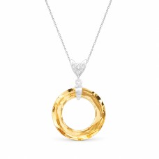Серебряный кулон 925 пробы «Космическое Кольцо (Golden Shadow)» с кристаллами Swarovski®