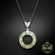 Sudraba kulons "Cosmic Ring (Luminous Green)" ar Swarovski™ kristāliem