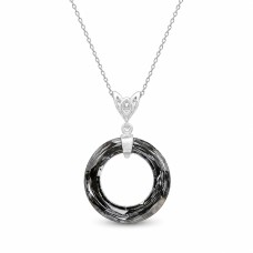 Серебряный кулон «Космическое Кольцо (Silver Night)» с кристаллами Сваровски™