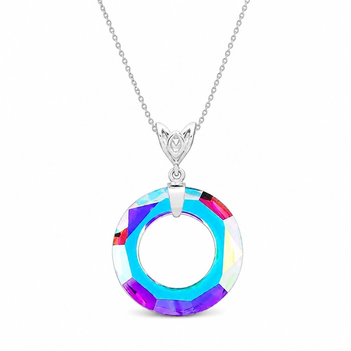 Sudraba kulons „Cosmic Ring (Aurora Borealis)“ ar Swarovski® kristāliem