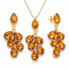 Komplekts sievietēm „Amber II (Light Amber)“ ar Preciosa® kristāliem