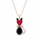 Kulons „Saulainā Kaķene (Scarlet / Jet)“ ar Swarovski® kristāliem