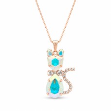 Кулон «Солнечная Кошка (Aurora Borealis)» с кристаллами Swarovski®