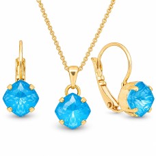 Komplekts sievietēm „Maģiskais Kvadrāts (Electric Blue Ignite)“ ar Swarovski® kristāliem