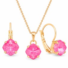 Komplekts sievietēm „Maģiskais Kvadrāts (Electric Pink Ignite)“ ar Swarovski® kristāliem