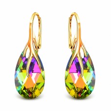 Sudraba auskari „Baroka VII (Vitrail Medium)“ ar Swarovski™ kristāliem
