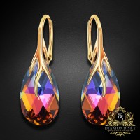 Sudraba auskari "Baroka VII (Volcano)" ar Swarovski™ kristāliem