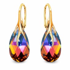 Sudraba auskari „Baroka VII (Volcano)“ ar Swarovski™ kristāliem