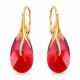 Sudraba auskari „Baroka VII (Scarlet)“ ar Swarovski™ kristāliem