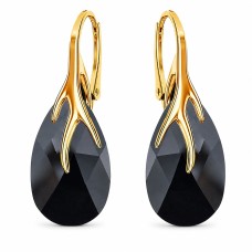Sudraba auskari „Baroka VII (Jet)“ ar Swarovski™ kristāliem