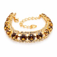 Apyrankė moterims DiamondSky „Crystal Shackle (Light Amber)“ su Swarovski kristalais