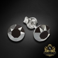 Sudraba auskari "Klasika (Jet Hematite)" ar Swarovski™ kristāliem