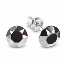 Sudraba auskari „Klasika (Jet Hematite)“ ar Swarovski™ kristāliem