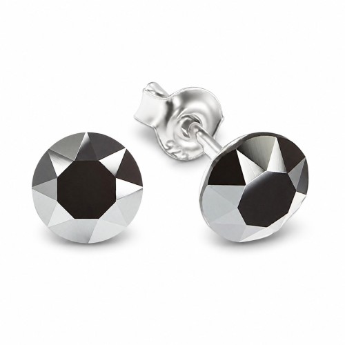 Sudraba auskari „Klasika (Jet Hematite)“