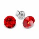Sudraba auskari „Klasika (Light Siam)“ ar Swarovski® kristāliem