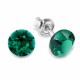 Sudraba auskari „Klasika (Emerald)“ ar Swarovski® kristāliem