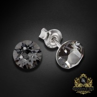 Sudraba auskari "Klasika (Silver Night)" ar Swarovski™ kristāliem