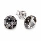 Sudraba auskari „Klasika (Silver Night)“ ar Swarovski™ kristāliem