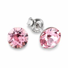 Sudraba auskari „Klasika (Light Rose)“ ar Swarovski™ kristāliem