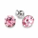Sudraba auskari „Klasika (Light Rose)“ ar Swarovski® kristāliem