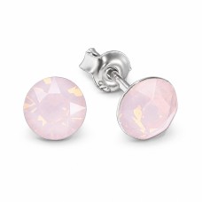Sidabriniai auskarai „Classic (Rose Water Opal)“ su Swarovski® kristalais