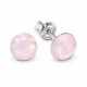 Sudraba auskari „Klasika (Rose Water Opal)“ ar Swarovski® kristāliem