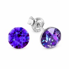 Sudraba auskari „Klasika (Heliotrope)“ ar Swarovski™ kristāliem