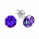 Sudraba auskari „Klasika (Heliotrope)“ ar Swarovski™ kristāliem