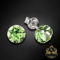 Sudraba auskari "Klasika (Peridot)" ar Swarovski™ kristāliem