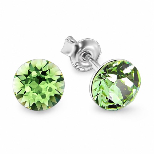 Sudraba auskari „Klasika (Peridot)“