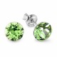 Sudraba auskari „Klasika (Peridot)“ ar Swarovski® kristāliem