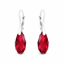 Sudraba auskari „Anšante (Scarlet)“ ar Swarovski™ kristāliem