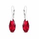 Sudraba auskari „Anšante (Scarlet)“ ar Swarovski® kristāliem