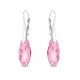 Sudraba auskari „Enchanté (Light Rose)“ ar Swarovski® kristāliem