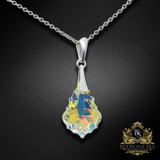 Sudraba kulons "Baroka IV (Aurora Borealis)" ar Swarovski™ kristāliem